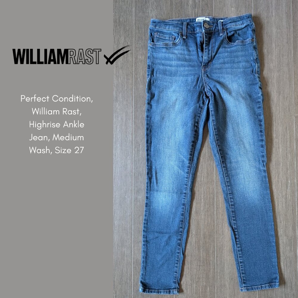5️⃣ William Rast, Highrise Ankle Jean, Medium Wash, Size 27